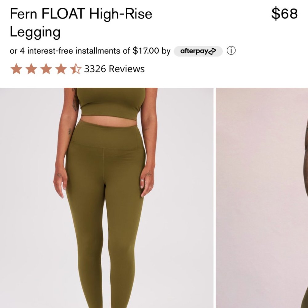 NEVER WORN - GIRLFRIEND COLLECTIVE 'FLOAT' LEGGING